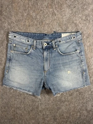 rag &bone Jean Achilles джинсовой ткани срез шорты женский размер 26 искусственно состаренный синий - Изображение 1 из 4