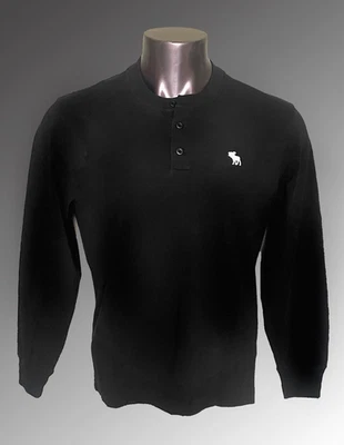Abercrombie & Fitch Three Button Long Sleeve T-Shirt with Mule Logo Men Size S - Image 1 of 4