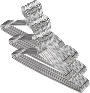 50 Pack Stainless Steel Strong Wire Metal Hangers Heavy Duty Clothes Ha - Picture 1 of 12