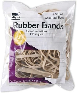 Charles Leonard Rubber Bands, 3/8 Ounce Bags, Amber, Assorted Sizes (56381) - Picture 1 of 2