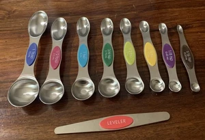 Magnetic Dual Sided Measuring Spoons with Leveler - Set of 8 - Picture 1 of 4