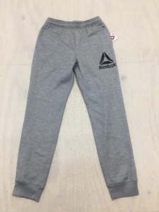 NEW Reebok Jogger boy's 14/16 XL slim gray pockets 100% polyester logo tags - Picture 1 of 15