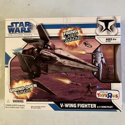 TOTALMENTE NUEVO Star Wars The Clone Wars V-Wing Fighter y V-Wing Pilot Foto 1 de 4
