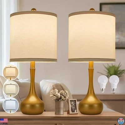Set of 2 - 23" Rustic Farmhouse Table Lamps - Modern Bedside Lighting, 3 Colors - Image 1 of 4