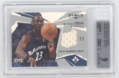 CAMISETA MICHAEL JORDAN 2003-04 CUBIERTA SUPERIOR DIAMANTE NEGRO TRIPLE DIAMANTE/100 Q3470 Foto 1 de 2