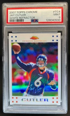 2007 Topps Chrome Jay Cutler White Refractor #/869 Broncos PSA 9 Foto 1 de 2