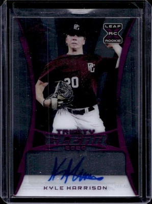 2020 Leaf Trinity Kyle Harrison Clear Auto RC Pink Rookie #/30 - Image 1 of 2