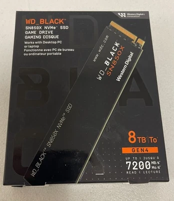 WD BLACK SN850X 8TB NVMe PCIe Gen4 M.2 2280 Internal SSD WDS800T2X0E - Image 1 of 4