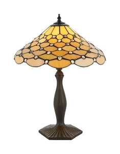 Tiffany Table Light Floor Bronze Pearl Dark Interiors 1900 64301 - Picture 1 of 11