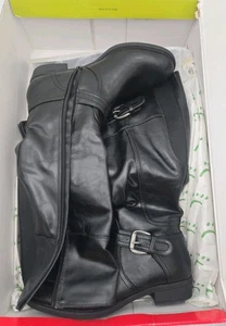 Wear Ever Women’s Black Knee High Riding Boots Size 7.5 M – Buckle Strap Side... - Picture 1 of 4