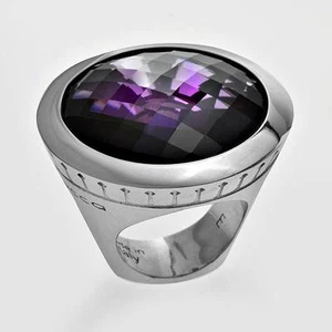 New Rebecca 23.62ctw Hydro Amethyst Arrow Ring ~ Size 7 - Picture 1 of 1
