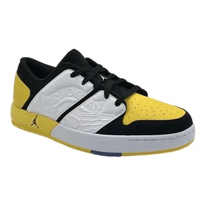 Nike Air Jordan Nu Retro 1 Low Black White Yellow Men's Shoe DV5141-017 Sz 10 - Picture 1 of 5