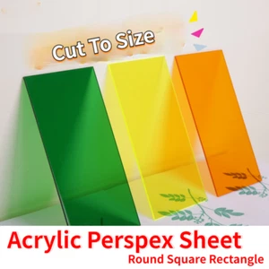 Round Square Colour Clear Acrylic Perspex Sheet Plastic Panel Cut To Size Sheet - Picture 1 of 21