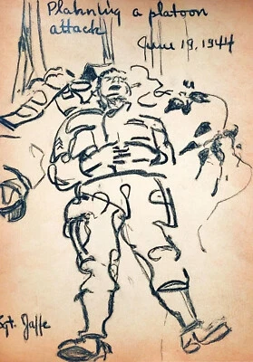 Croquis tiré du carnet d'un soldat de la seconde guerre-mondiale #4/80 - Photo 1/2