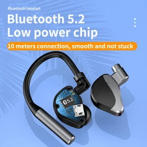Bluetooth 5.2 Headset Wireless Earbuds Mini Earphones Stereo Headphones Ear Hook - Zdjęcie 1 z 18