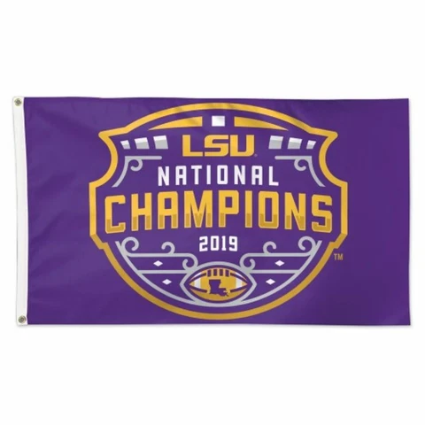 LSU TIGERS 2019 NATIONAL CHAMPIONS 3'X5' DELUXE FLAG NEW WINCRAFT 👀🏈 Cover