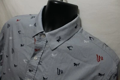 Camisa Costal Informal Botón Frontal Para Hombre Talla M Azul Claro Ciervo Mangas Largas Foto 1 de 3