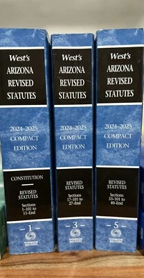 West's Arizona Revised Statutes, 2024-2025 Compact Edition Partial Volumes 1,3,5 - Image 1 of 4