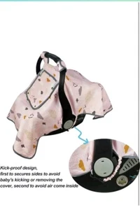 ICOPUCA Car seat Covers for Babies, Girls, Pink Cloud Design - Picture 1 of 10