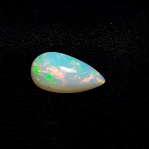 3.6 Ct Natural Top White Base Red Green Yellow Fire Ethiopian Opal Pear Cabochon - Picture 1 of 24
