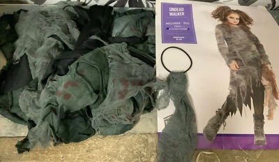 ⚡️Undead Walker Zombie Girl Dress Up Halloween Child Costume👉1 Pony Tail Holder - Image 1 of 2