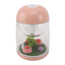 (Pink)Micro Landscape Humidifier Cute Quiet 2 In 1 Ultrasonic Essential Oil