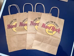 Lote de 4 BOLSAS DE PAPEL Auténticas HARD ROCK CAFÉ 9x13 Mercancía Save The Planet - Imagen 1 de 6