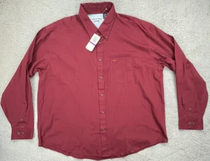 IZOD Salzwasser Twill Hemd Herren 2XL weinrot Langarm Knopfleiste Kragen neu mit Etikett - Bild 1 von 18