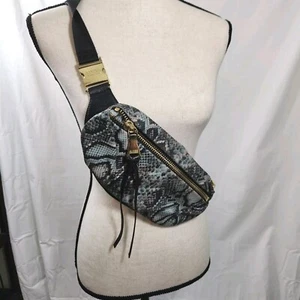 aimee kestenberg leather bum sling bag shimmer snake grey blk Shoulder Purse - Picture 1 of 6