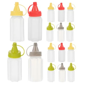 16 Pezzi Mini Bottiglie Spremere Salsa Piccole Bottiglie di Plastica per Liquidi Spremere - Foto 1 di 12