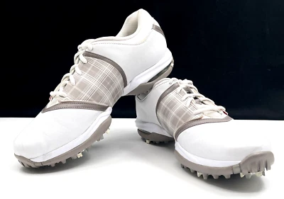 Женские туфли для гольфа Nike Air Power Channel размер 9,5 белые/серые клетчатые - Изображение 1 из 4