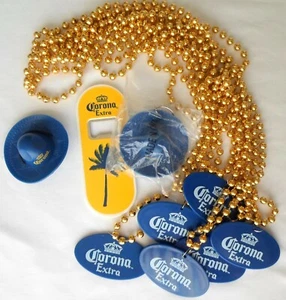 9 piezas Abridores de Botellas CORONA EXTRA CERVEZA FIESTA FAVORES Mardi Gras Collares Sombrero - Imagen 1 de 3