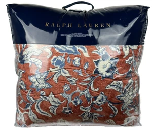 RALPH LAUREN QUEEN Mirabelle Tulip Floral Comforter Blue Scarlet White Orange - Picture 1 of 19