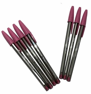 Bic Light Pink Cristal Xtra Bold 7 Ballpoint Pens 1.6mm New Discontinued Color - Picture 1 of 9