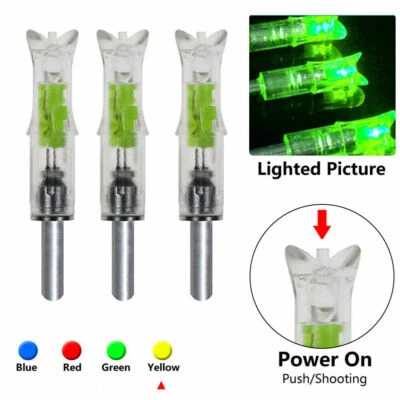 6/12Pcs 7.62mm Crossbow Arrow Lighted Nocks Fits Bolts Size 297-302 I.D Crossbow - Image 1 of 4