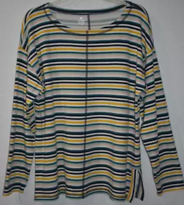 Talbots Large Stripe Stretch top long slv center seam T by Talbots Lightweight - Picture 1 of 13