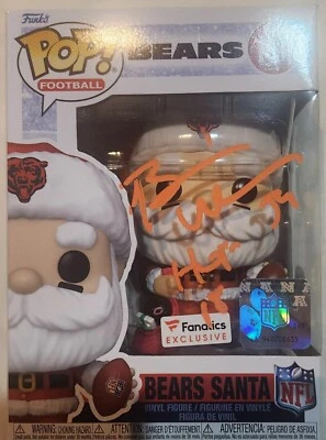 Brian Urlacher Bears Santa Autographed Auto Signed Funko Pop JSA - Image 1 of 2