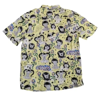 VOLCOM Men's S/S Button Shirt Surf Vitals Ozzy Wrong Glimmer Yellow XL Spirit  - Image 1 of 4