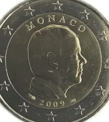 Monaco Coin 2€ Euro 2009 Rainier Prince Montecarlo New UNC From Roll - Image 1 of 3