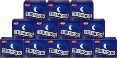 Paquete de 12 conos Dhoop de incienso Hem The Moon 10 conos cada uno 120 contiene Foto 1 de 3