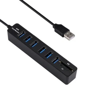 USB HUB 6 port adapter with MicoSD & SD card reader notebook/laptop/PC/Macbook - Picture 1 of 14