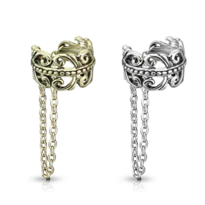 Non-Piercing Ear Cuff Chain Linked Celtic Fake Earring Cartilage Helix Wrap - Picture 1 of 5