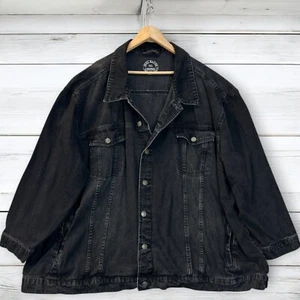 Giacca jeans True Nation denim uomo taglia 5XL camionista oversize nero anni 90 Y2K - Foto 1 di 17