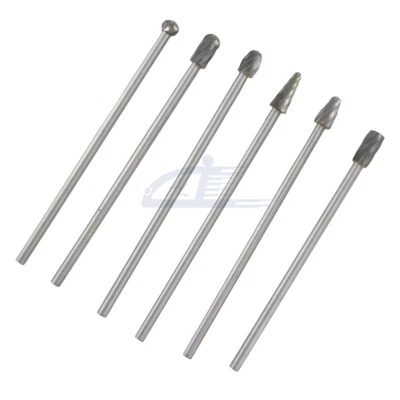 6pcs Rotary File Cut Burr 1/4" Carbide Burs Cast Iron Steel Alloy Metal Copper - Image 1 of 4