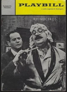 Rhinoceros Longacre Theatre May 22, 1961 Eli Wallach Zero Mostel Playbill - Picture 1 of 1