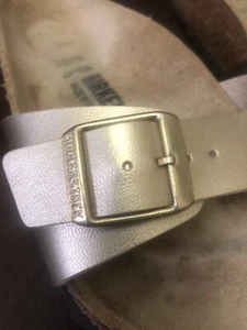 Ladies Gold Birkenstock Madrid Size 37 Sliders ⭐️ Regular ⭐️ Hardly Worn - Picture 1 of 7