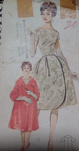 Butterick 9927 Sewing Pattern VTG 60's Clutch Coat & Basque Bodice Dress S 14 UC - Picture 1 of 8