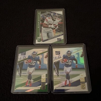 2019 Panini Donruss Elite Saquon Barkley Green Star Status/Green Base/Base Cards - Image 1 of 4