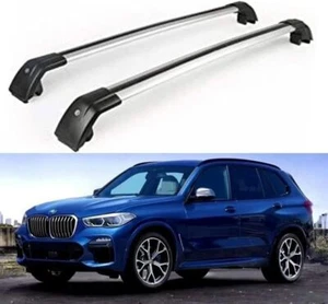 2Pcs Lockable Roof Rail Racks Cross Bars Crossbars Fits for BMW X5 G05 2019-2023 - Picture 1 of 9