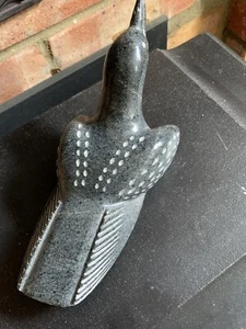 Vintage Inuit Carved Stone Bird Signed Bobby Parr Authentic Label Repaired Beak - Picture 1 of 12